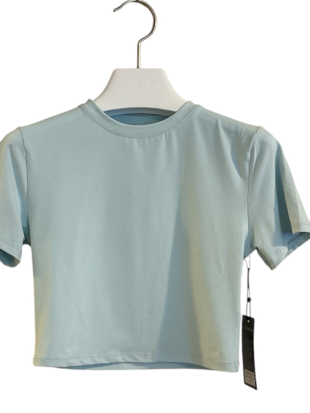 NWT Women’s Kimberly C Baby Blue Cropped Tee, Size M